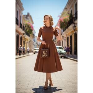 RARE!! VTG‎ 1950 Toro N.Y.C. Lucite Embellished Poodle Purse Felted Wool